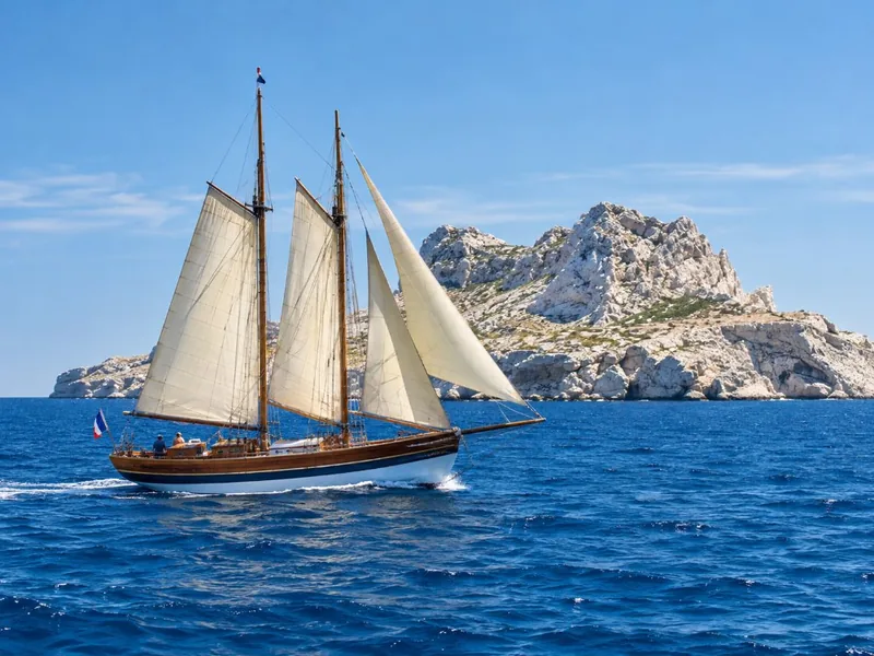 Segeltag zu den Calanques auf einer Schooner von 1949